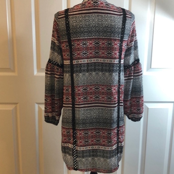 Jack by BB Dakota Dress Semi Sheer Long Sleeve Mini XS Tunic Fall Stripe - Picture 4 of 6
